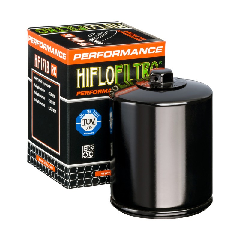 Filtr oleju Hiflo HF 171 do Harley-Davidson/Buell + nakrętka 17mm (Racing czarny)