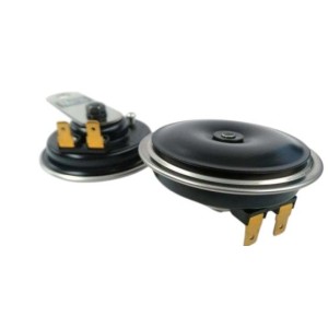 TOURMAX 2025/09 KLAKSON PODWÓJNY (SYGNAŁ DŹWIĘKOWY) UNIVERSALNY CZARNY 12V (ŚREDNICA 72,5MM) (MADE IN JAPAN)