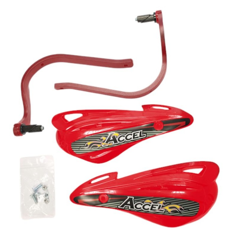 Osłony rąk z mocowaniem aluminiowym ATV - czerwone