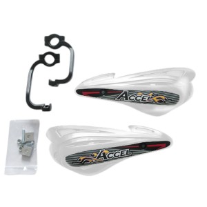 Osłony rąk ACCEL z mocowaniem aluminiowym MX (22+28mm) - czarno-białe