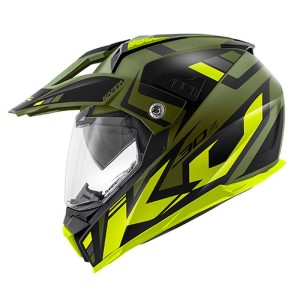 Kask Kappa KV30 Evo Grayer Dual Off Road Zielony Mat/Czarny/Zółty Rozm. S/56