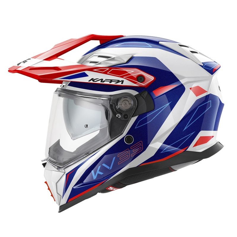 Kask KAPPA 2025/05 KV33 Graphic Wizzard Enduro Dual Off Road - Biały/Czerwony/Niebieski - Rozmiar 58/M