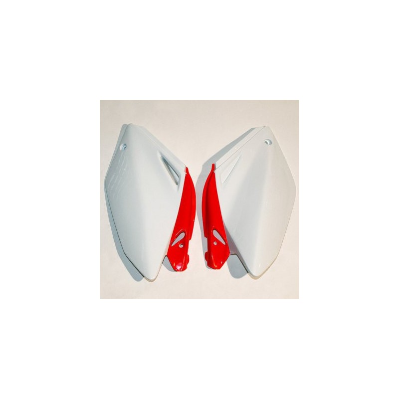 UFO BOCZKI TYLNE HONDA CRF 250R '04-'05 KOLOR OEM (BIAŁY/CZERWONY)