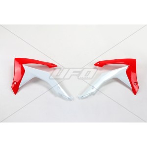 Osłona chłodnicy UFO do Hondy CRF 250R '14-'17, CRF 450R '13-'16 - kolor OEM (biały/czerwony)