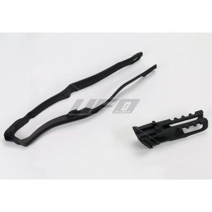 UFO Komplet Ślizg + Prowadnica Łańcucha Honda CRF 250 '04-'17 - Kolor Czarny
