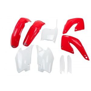 UFO KOMPLET PLASTIKÓW DO HONDA CR 125/250 '00-'01 KOLOR OEM (CZERWONY/BIAŁY)