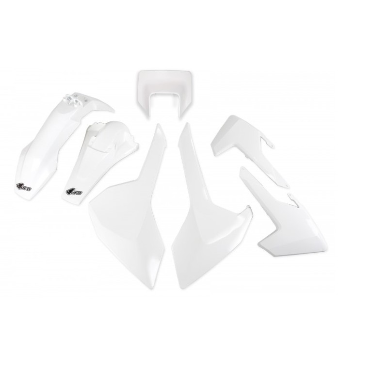 UFO Komplet plastików Husqvarna TX/TE/FE '17-'19 z osłoną lampy kolor OEM (biały)