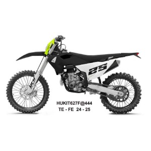 UFO 2025/11 KOMPLET PLASTIKÓW Z OSŁONAMI TELESKOPÓW HONDA CRF 250 R / 450 R '25-, CZARNY / BIAŁY