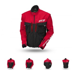 UFO Kurtka Taiga Enduro (Odpinane Rękawy) Czerwony/Czarny XL - Kolekcja 2024