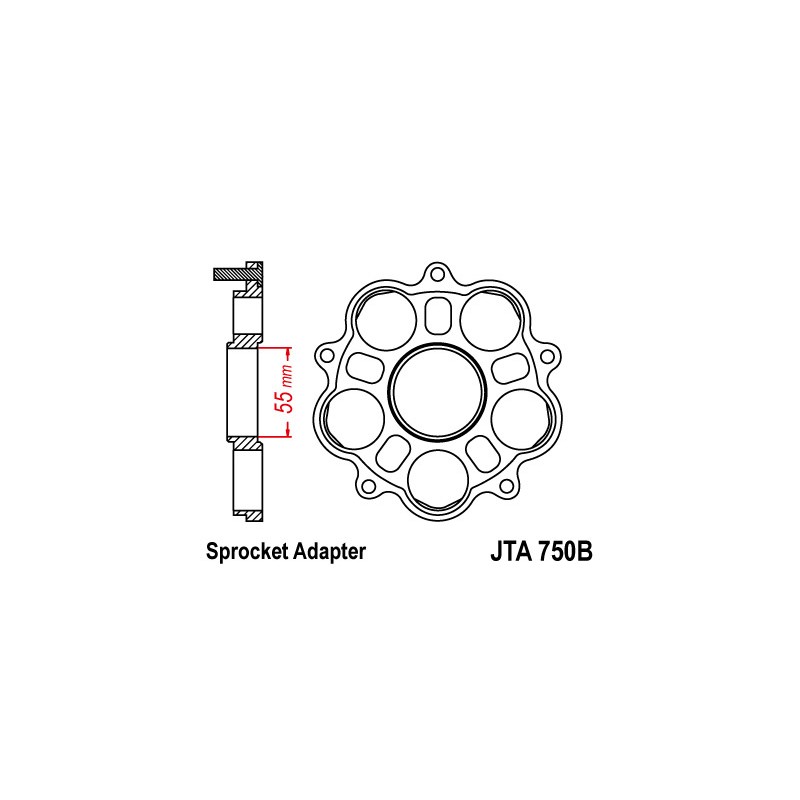 Adapter zębatki tylniej do motocykli Ducati 748/796/800/848/916/1000/1100