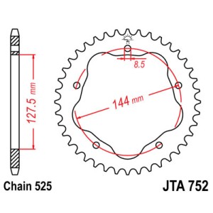 JT ZĘBATKA TYLNA 4320 42 ALUMINIOWA DUCATI 848/916/996/1000/1100 (POTRZEBNY ADAPTER JTA750B)