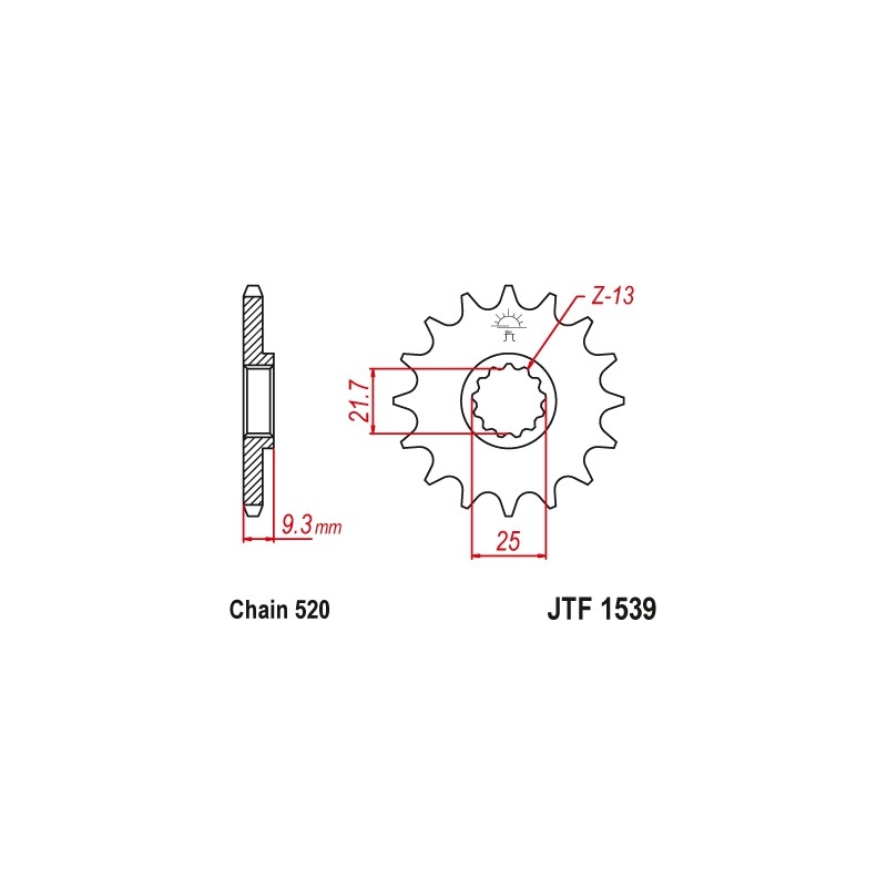 Zębatka przednia do Kawasaki Ninja EX250/300 '08-'16 227315JT