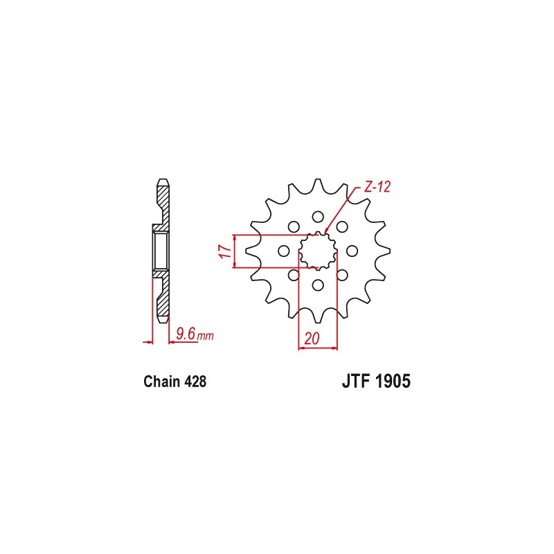 Zębatka przednia JT 2084 13 KTM SX 85 18-24, HUSQVARNA TC 85 18-24 (JTF1905.13)