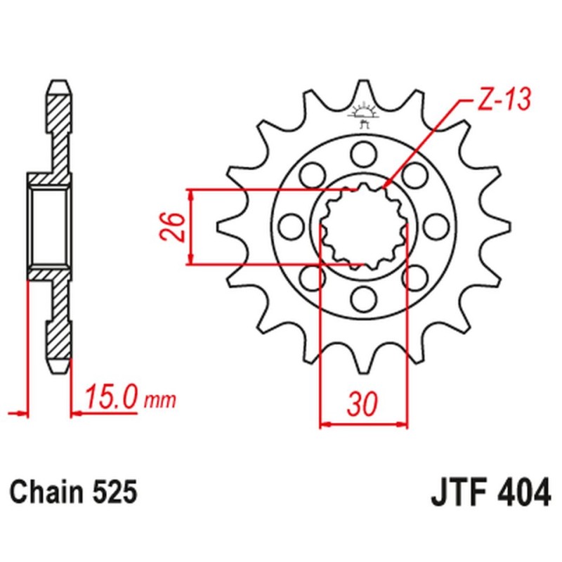 Zębatka przednia JT 2198 17 BMW S1000RR '09-'19 z gumą