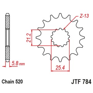 JT Zębatka Przednia z Gumą Benelli TRK 702 / X Euro 5 '23-'24 (Łańc. 520)