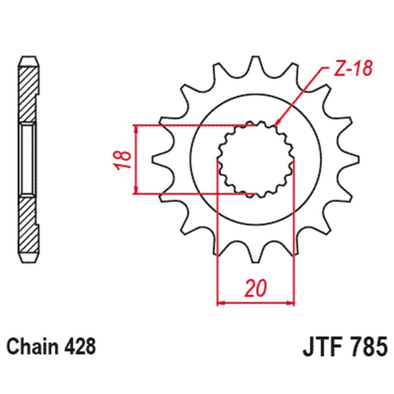 Zębatka przednia 426 13 do Benelli 125 Leoncio, Keeway 125 Strike, RKF 125, TX 125
