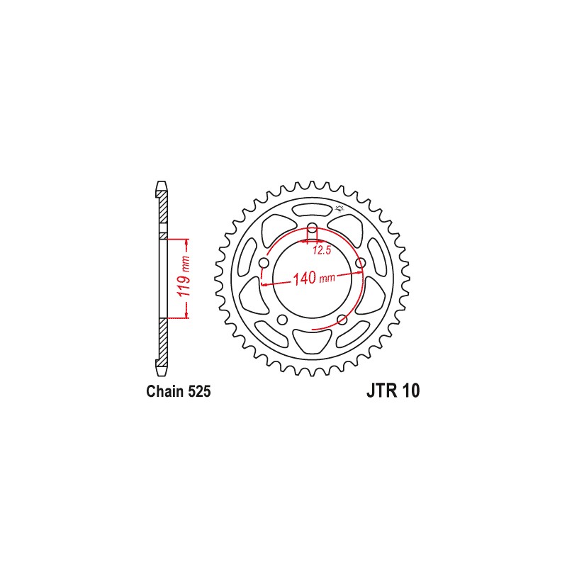 JT ZĘBATKA TYLNA 4671 45 BMW S 1000 RR '19 (467145JT) (ŁAŃC. 525)