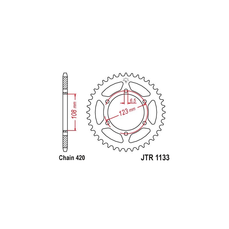 Zębatka tylna 4412 59 Aprilia SX 50 -18-19 (441259JT) (Łańcuch 420)