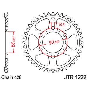 JT ZĘBATKA TYLNA 4733 48 HONDA CB 125R '18-'21 (473348JT) (ŁAŃC. 428) - Sklep Motocyklowy