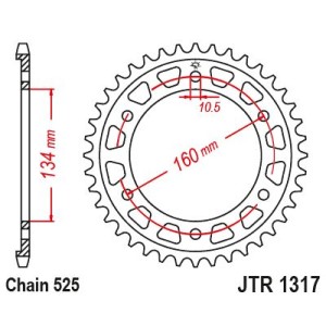 Zębatka tylna JT 4405 40 Honda CBR 1000RR 17-23, CBR 1000SP 17-19 (JTR1317.40)
