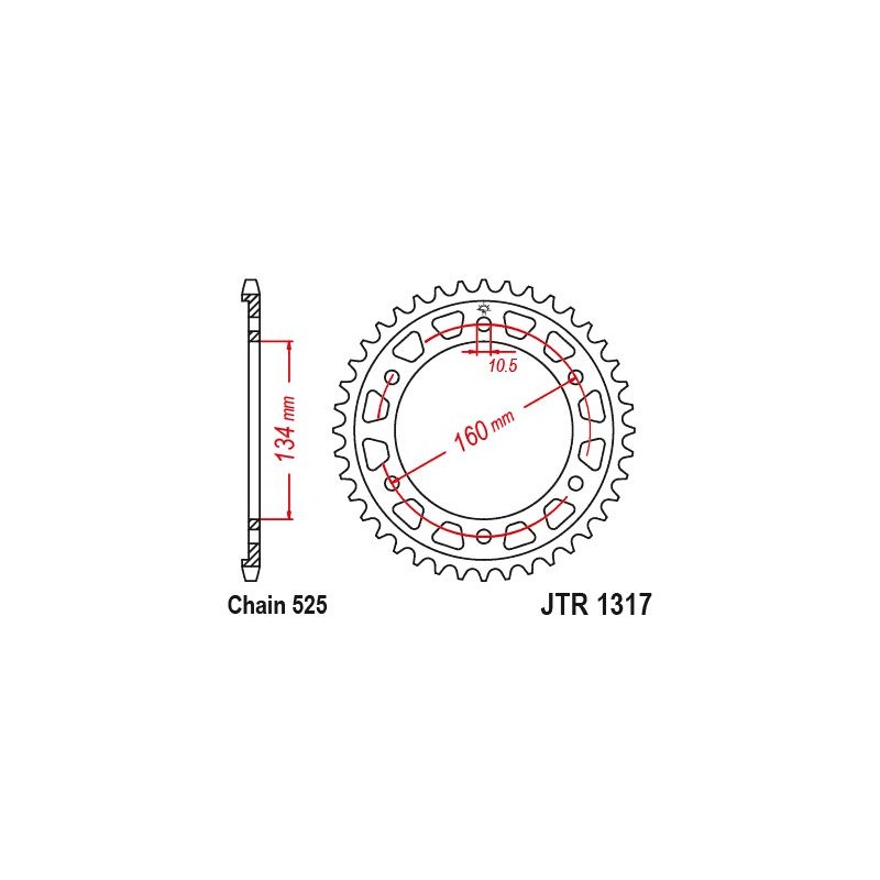 Zębatka tylna JT 4405 40 Honda CBR 1000RR 17-23, CBR 1000SP 17-19 (JTR1317.40)