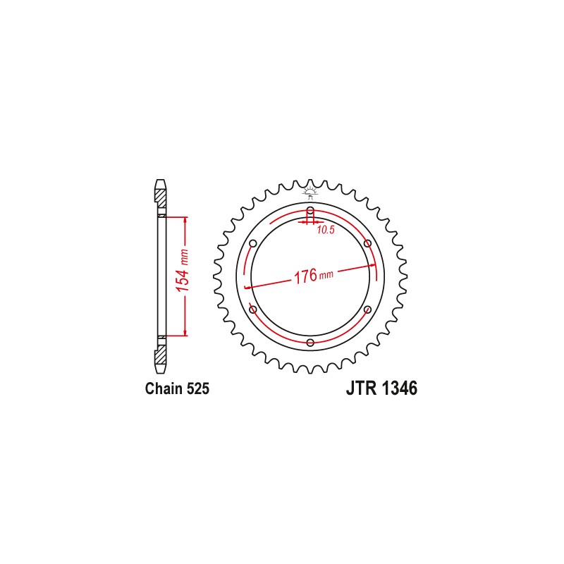 Zębatka tylna 4679 44 do HONDA CB 1000RA, VFR 800 V-TEC, VFR 800X CROSSRUNNER