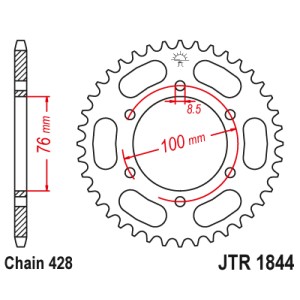Zębatka tylna JT 4513 52 Yamaha YZF 125R '19-22, MT 125 15-23 (+4) (451352JT)