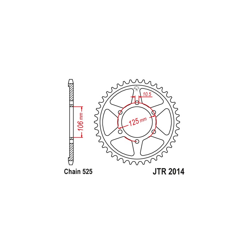 Zębatka tylna 4529 44 do motocykla Triumph 1200 Scrambler XC/XE '19 (452944JT) - Łańcuch 525