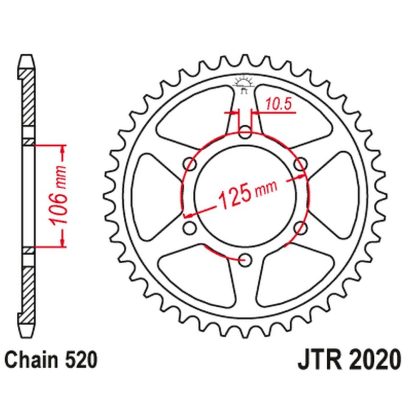 JT ZĘBATKA TYLNA 4530 51 (453051JT) TRIUMPH DAYTONA 660 '24-, TIGER SPORT 660 '24-'24, TRIDENT 660 '21-'24