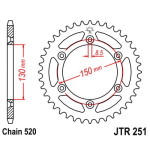 JT ZĘBATKA TYLNA 270 43 HONDA XL 500R '82 - Łańcuch 520 | Sklep Moto