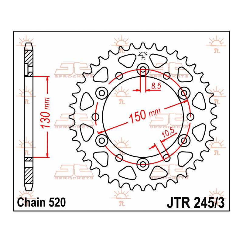 JT ZĘBATKA TYLNA 4309 45 HONDA NX 650 '88-'90 (430945JT) (ŁAŃC. 520)