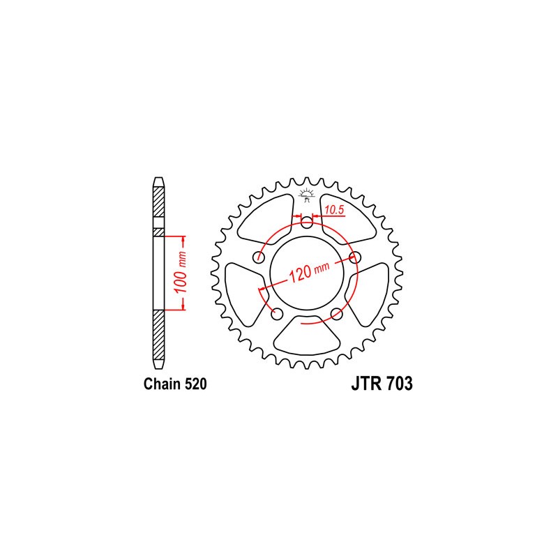 Zębatka tylna 703 41 Cagiva Tamanaco 125 88-91 (70341JT) - Łańcuch 520