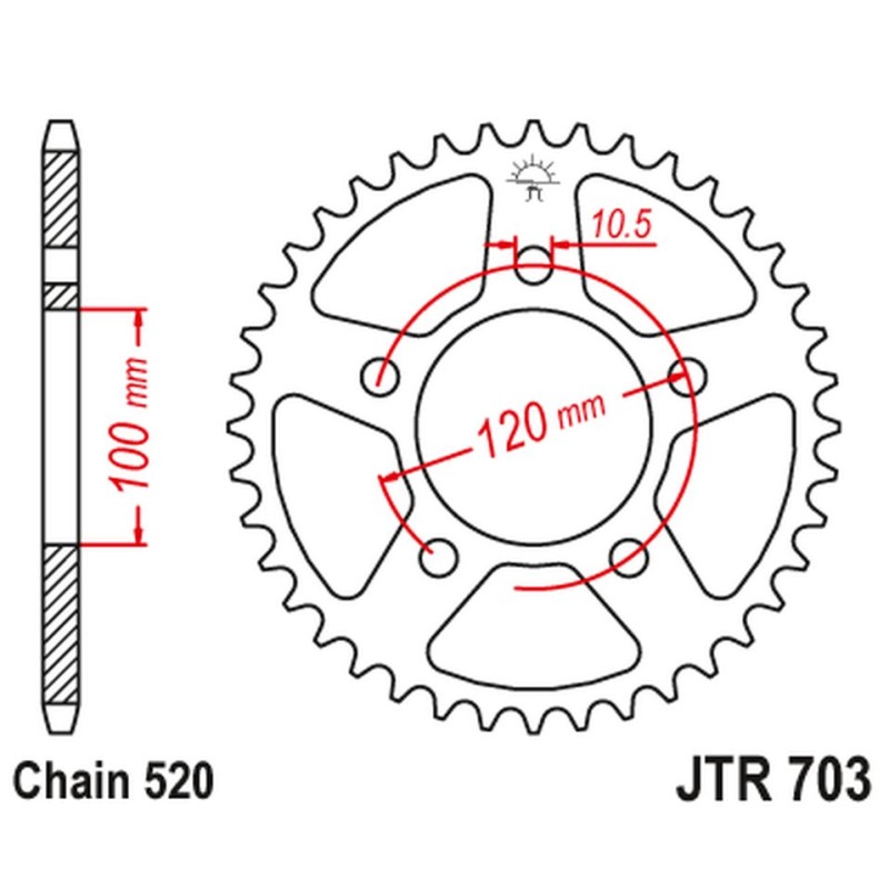 Zębatka tylna 42 JT 4396 do Aprilia RSV 1000 Mille '98-'03 i Tuareg 660 '21-'24