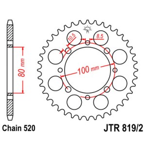 JT ZĘBATKA TYLNA 819 41 SUZUKI GZ 250 MARAUDER (99-10), GN 250 (82-99)