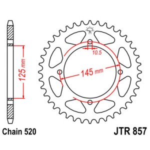 Zębatka tylna 857 45 Yamaha XT 600E '90-03, XT 660Z Tenere '91-00 - czarna