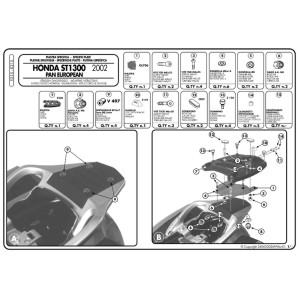 Stelaż kufru centralnego Kappa do motocykla Honda ST 1300 Pan European (02-14) z płytą Monokey