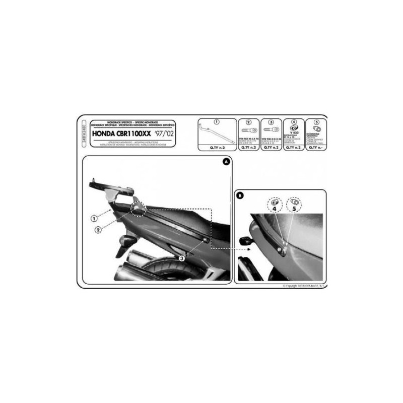 Kappa Stelaż Kufru Centralnego Honda CBR 1100XX (97-09)