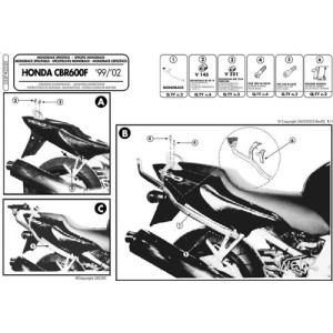 Stelaż kufrów centralnych do Honda CBR 600F (99-09) - bez płyty