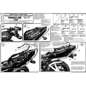 Stelaż kufru centralnego Yamaha FZS 600 Fazer (98-03) - Sklep motocyklowy