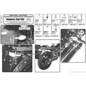 Stelaż kufru centralnego Yamaha TDM 900 (02-14) - bez płyty