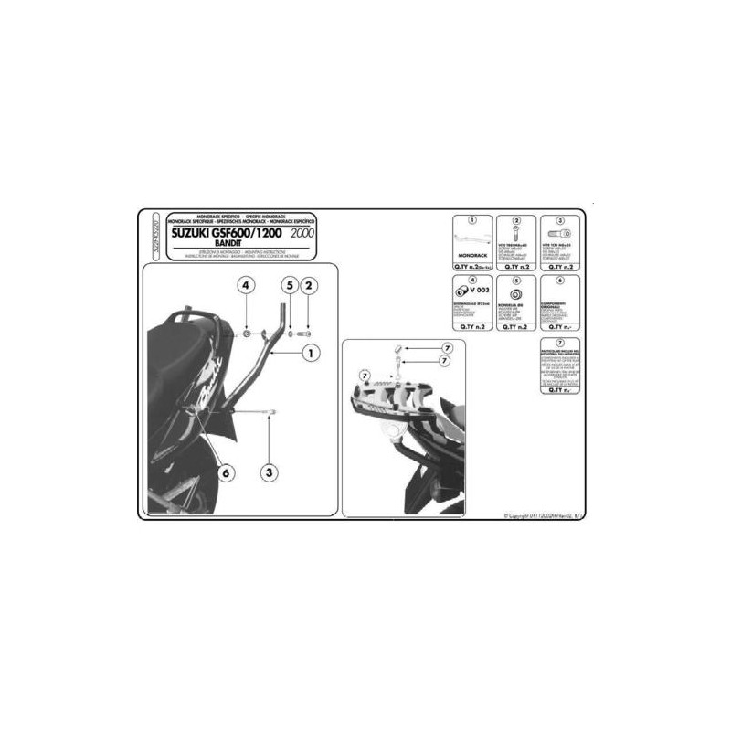 Stelaż kufrów centralnych do Suzuki GSF 600 '00-'04 1200 Bandit / S (00-05)