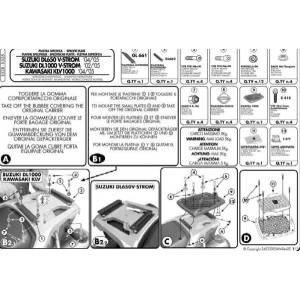 Stelaż kufrów centralnych do Suzuki DL 650 V-Strom, DL 1000 V-Strom oraz Kawasaki KLV 1000