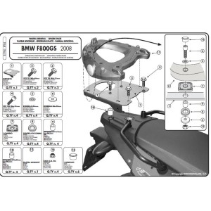 Stelaż kufrów centralnych Kappa do BMW F 650GS / F 800GS (08-11) z płytą Monokey
