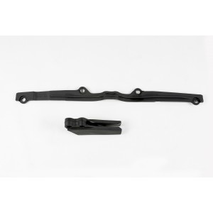 UFO Komplet Ślizg + Prowadnica Łańcucha Kawasaki KX 125/250 '97-'02 - Czarny