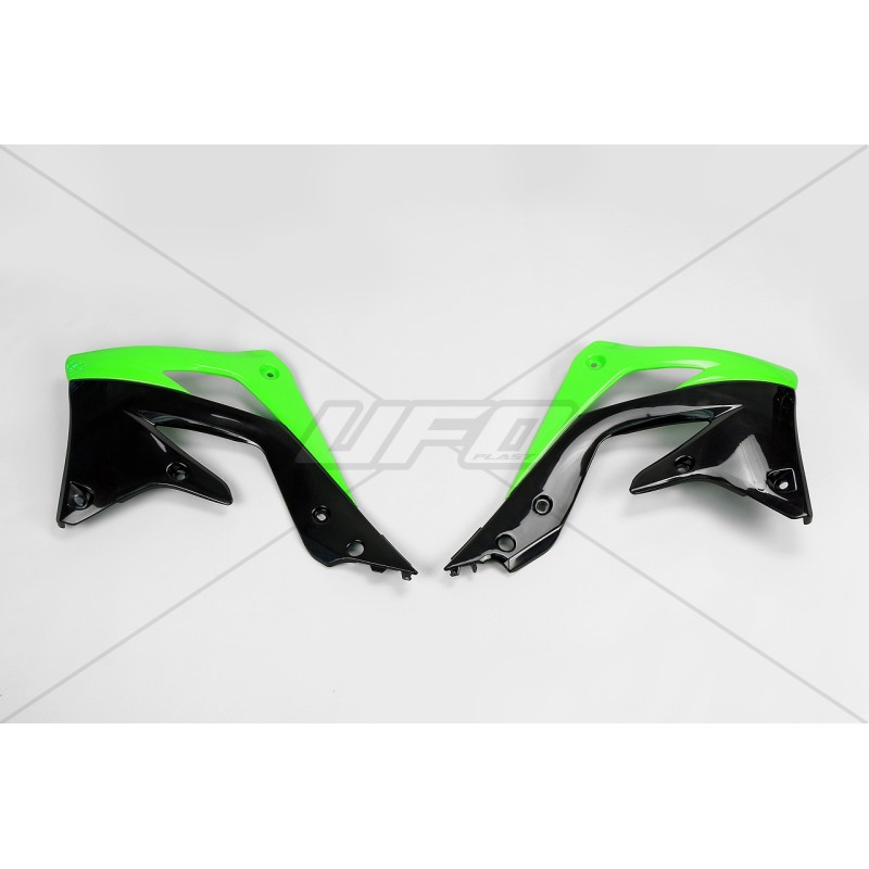 UFO OSŁONA CHŁODNICY KAWASAKI KXF 450 '12-'15 ZIELONY/CZARNY - OEM