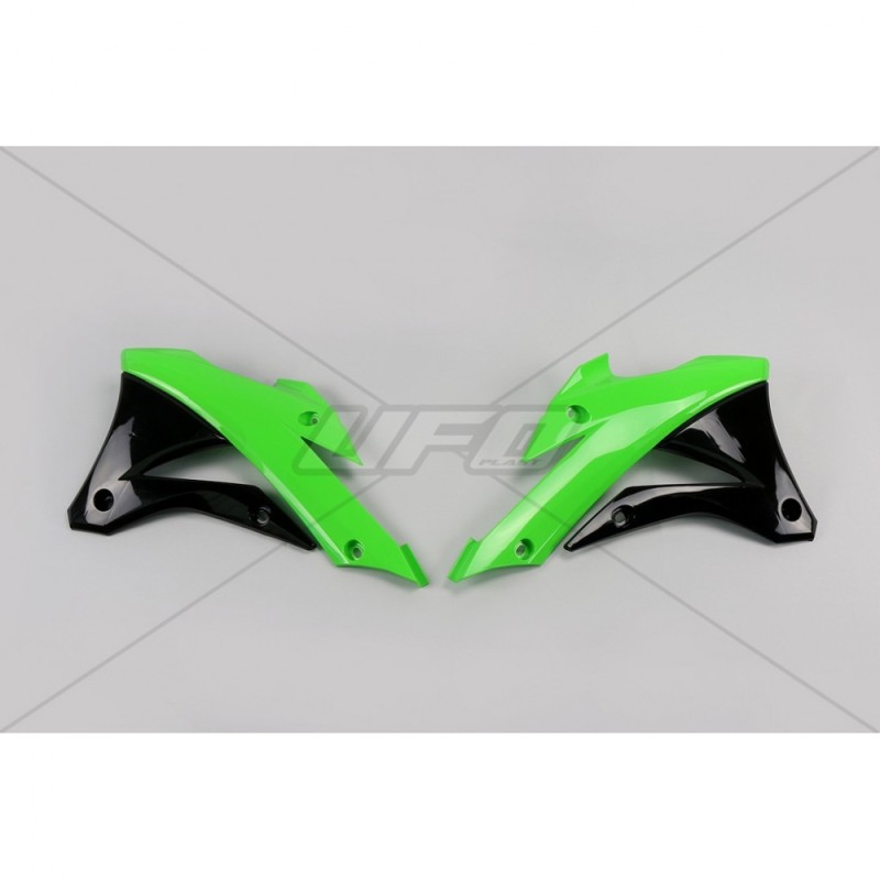 UFO Osłony Chłodnicy Kawasaki KX 85 '14-'21, KX 100 '14-'21 - Zielono-Czarna