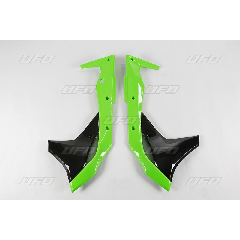 UFO OSŁONY CHŁODNICY KAWASAKI KXF 250 '17-'20 OEM '17-'18 I '20 (ZIELONY/CZARNY)