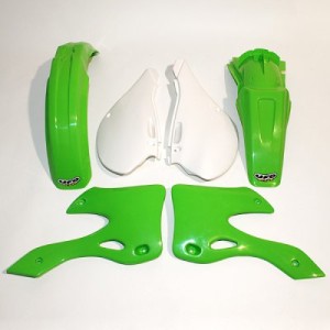 Plastiki Kawasaki KX 125 / 250 \'99-\'02 OEM Zielony/Biały - KA200E999
