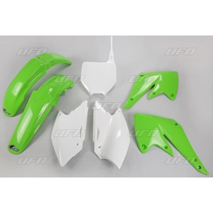Plastiki UFO Kawasaki KXF 250 \'04-\'05 Zielony/Biały OEM