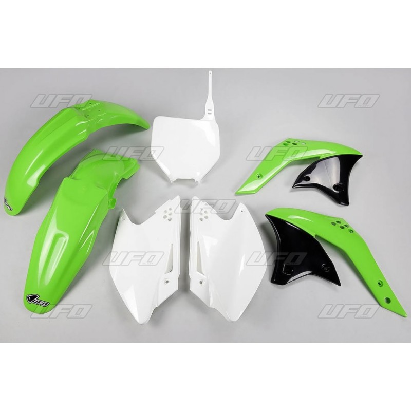UFO Komplet Plastików Kawasaki KXF 250 '07 Kolor OEM Zielony/Biały